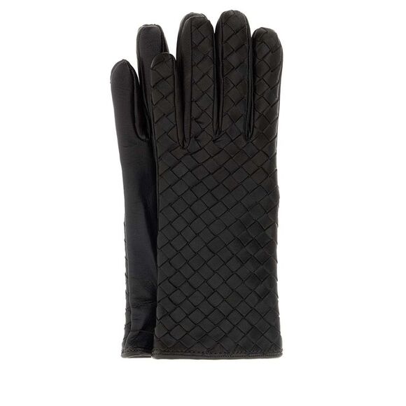 Bottega Veneta Women Dark Brown Leather Gloves